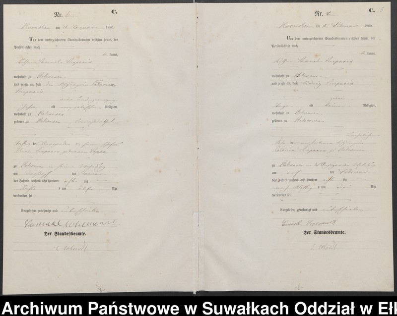 image.from.unit.number "Sterbe-Haupt-Register des Königlich Preussischen Standes-Amtes Belzonzen Kreis Johannisburg"