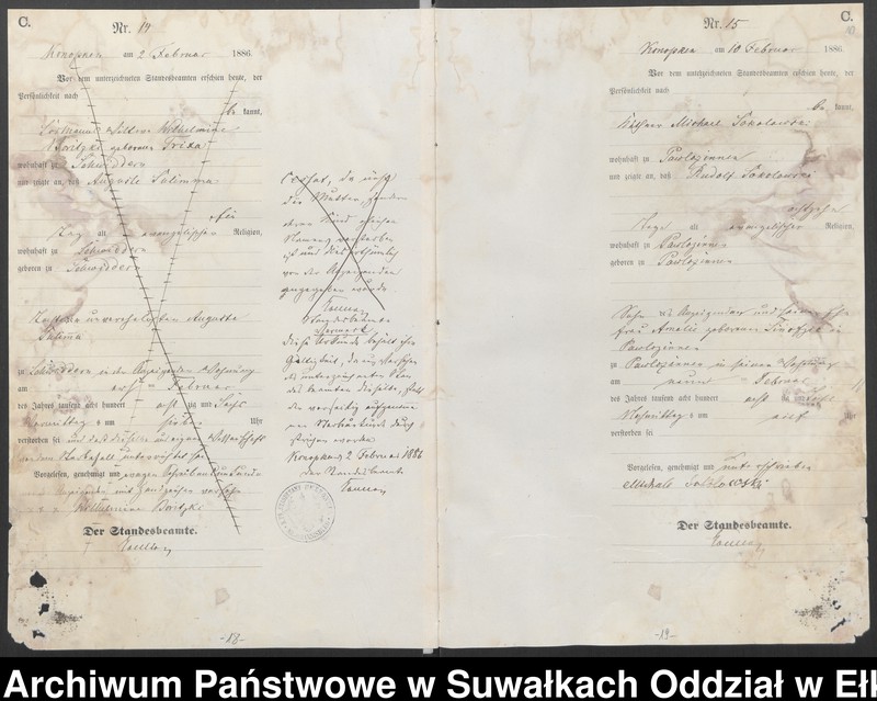 image.from.unit.number "Sterbe-Haupt-Register des Königlichen Preussischen Standes-Amtes Belzonzen Kreis Johannisburg"