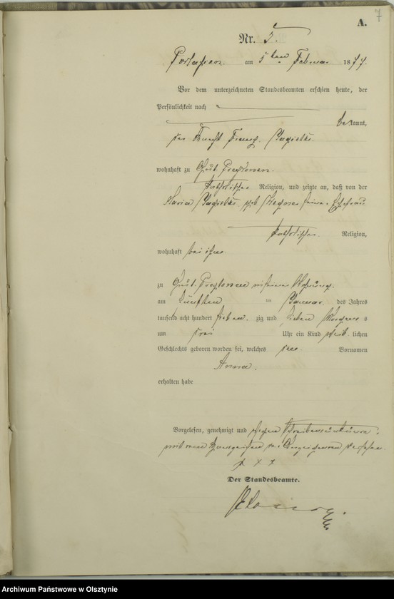 image.from.unit.number "Geburts-Haupt-Register Nr 1 - 43"