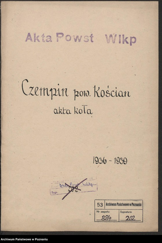 Obraz 2 z jednostki "Czempiń, powiat Kościan akta koła."