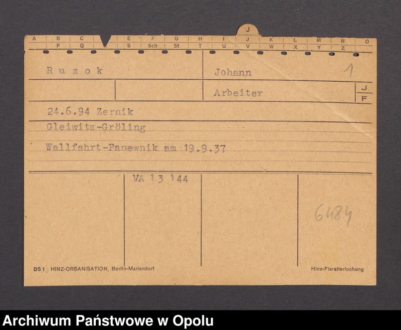 Obraz 3 z jednostki "[Ruzok Johann, ur. 24.6.1894 Zernik]"