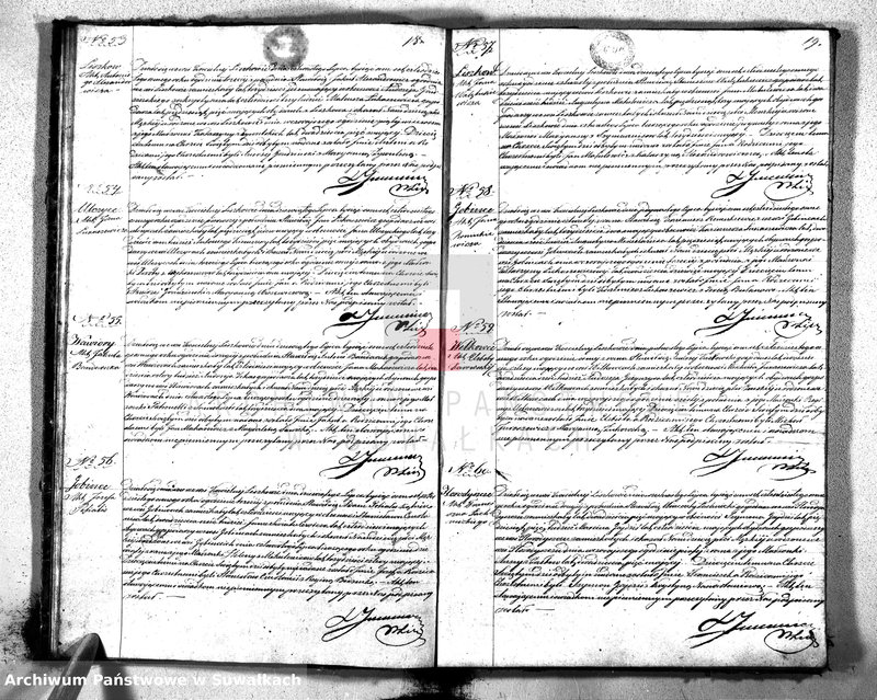 Obraz 12 z jednostki "Księga Duplikat Urodzonych, Zmarłych i Zaślubionych Parafii Liszkowskiej w Powiecie Seyneńskim Gubernii Augustowskiey Rok 1848"