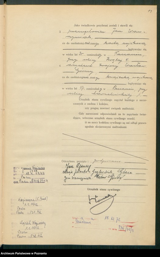 Obraz 15 z jednostki "Księga miejscowa małżeństw tom I [Rejestr główny małżeństw]"