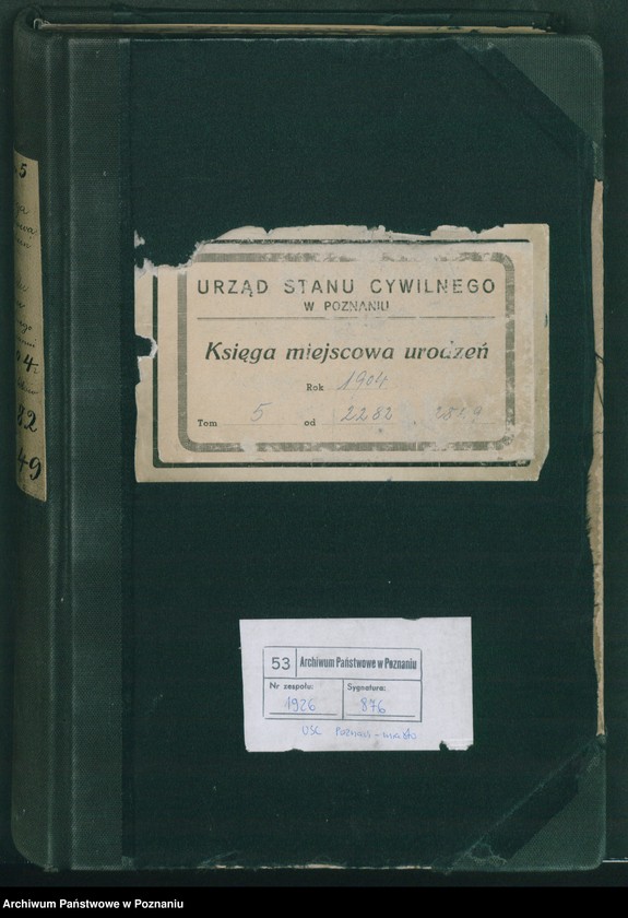 Obraz 1 z jednostki "Księga miejscowa urodzeń tom V"