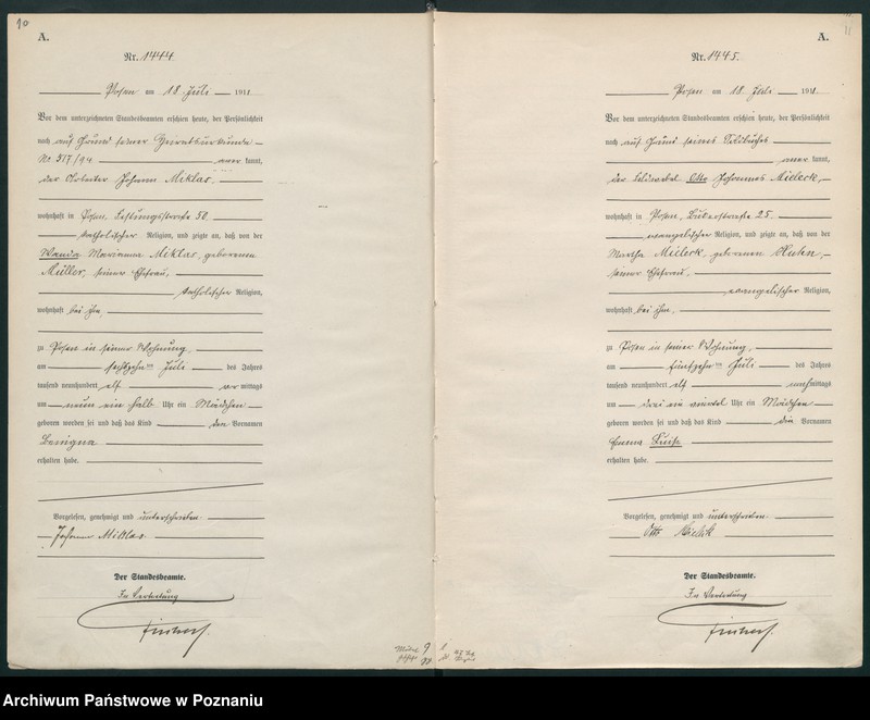 Obraz 8 z jednostki "Księga miejscowa urodzeń tom IV [Rejestr główny urodzeń]"