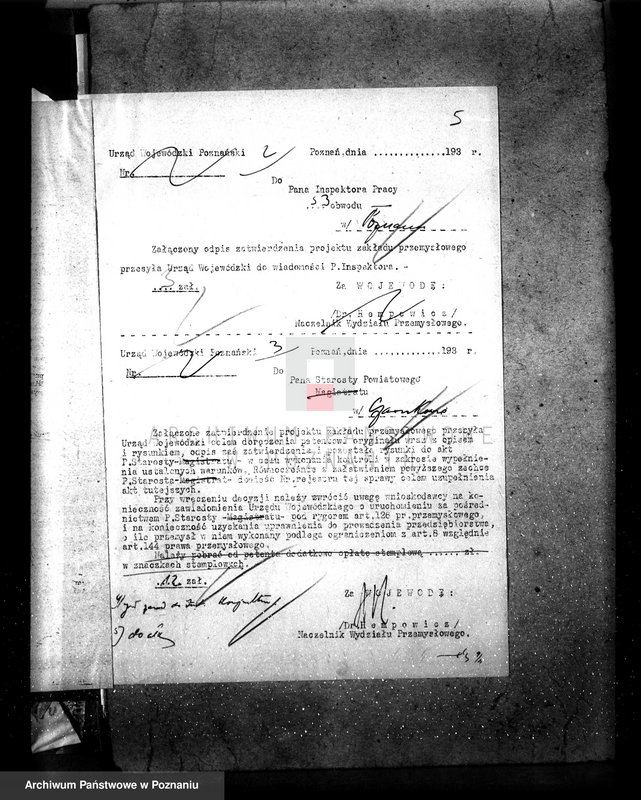 Obraz 9 z jednostki "Zatwierdzenie zakładu przemysłowo /rzeźni/ Far. Dzięgielewski w Marunowie pow. czarnkowski"