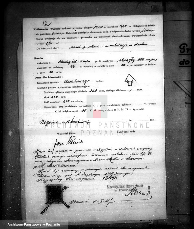 Obraz 16 z jednostki "Tartak parowy w Rogoźnie, pow. obornicki, J. Cieśnika nr woj. 5959"