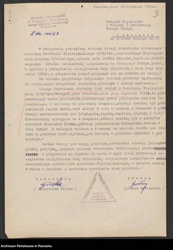 Obraz 19 z jednostki "Życiorysy powstańców wielkopolskich: G - tom V /Grobelny Franciszek - Grzegorczyk Antoni/."