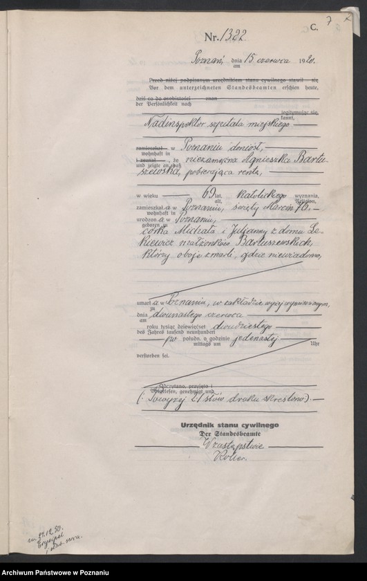 Obraz 9 z jednostki "Księga miejscowa zgonów tom III [Rejestr główny zgonów]"