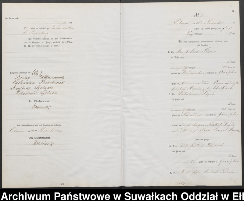 image.from.unit.number "Heiraths-Neben-Register des Preussischen Standes-Amtes Orlowen Kreis Loetzen"