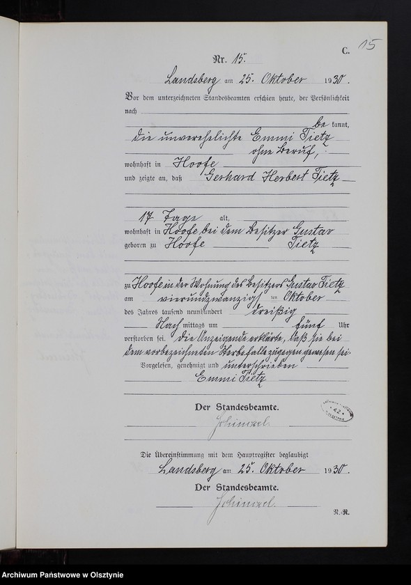image.from.unit.number "Sterbe-Neben-Register Nr 1 - 18 [ Księga zgonów - wtóropis ]"