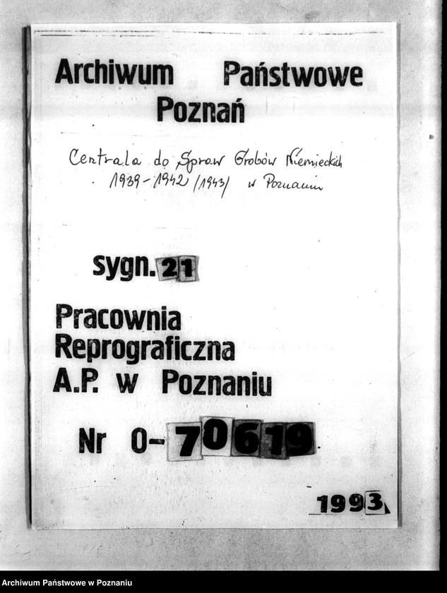 Obraz 1 z jednostki "Budżety Zentrale für die Gräber der ermordeten Volksdentuken"