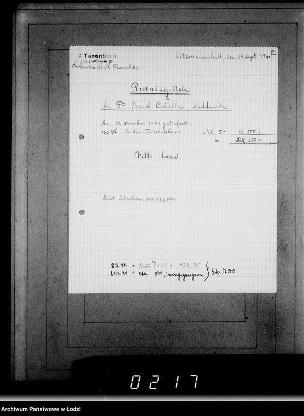 Obraz 6 z jednostki "J 1801-1820 [Wnioski Żydów z Getta o zwrot należności za towar wzięty na kredyt]"