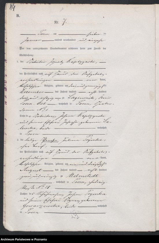 Obraz 15 z jednostki "Księga miejscowa małżeństw tom I [Rejestr główny małżeństw]"