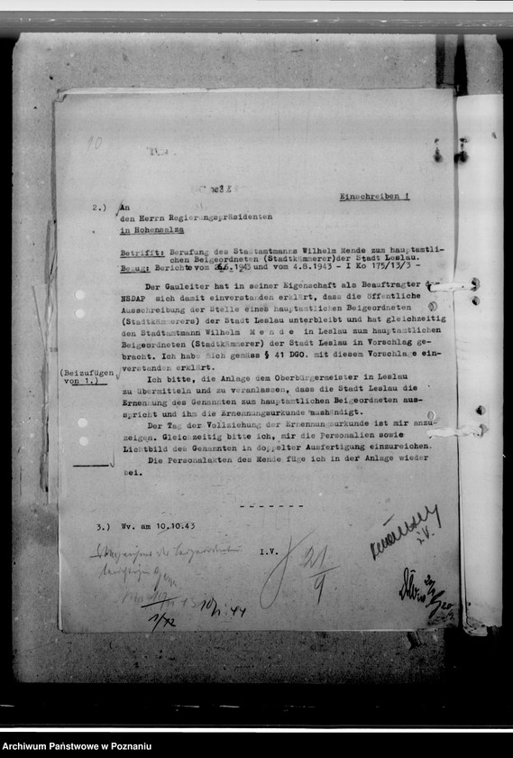 Obraz 14 z jednostki "Mende, Wilhelm - Beigeordneterin Leslau (Włocławek)"