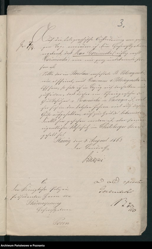 Obraz 6 z jednostki "A. betr. Max Gozimierski /auch über Erasmus von Blewczyński/"