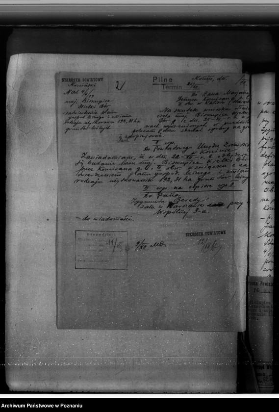 Obraz 6 z jednostki "Sprawa zmiany rodzaju użytków 180,87 ha gruntów leśnych w majątku Biskupiec-Wielki-Bór powiatu konińskiego dla celów gospodarstwa rolnego"