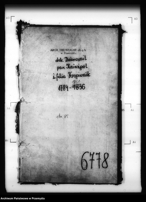 Obraz 4 z jednostki "[Kopie ksiąg metrykalnych parafii Kniażpol z filią Kropiwnik (dekanat Dobromil)]"