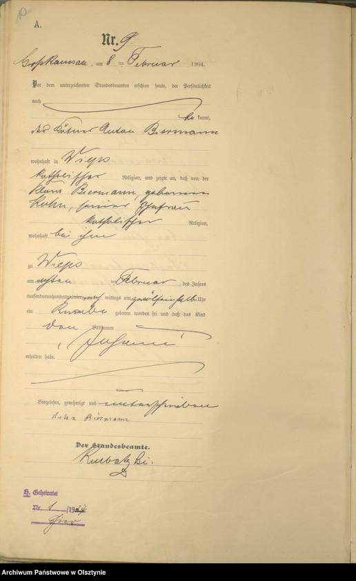 image.from.unit.number "Geburts-Haupt-Register Nr 1 - 83"