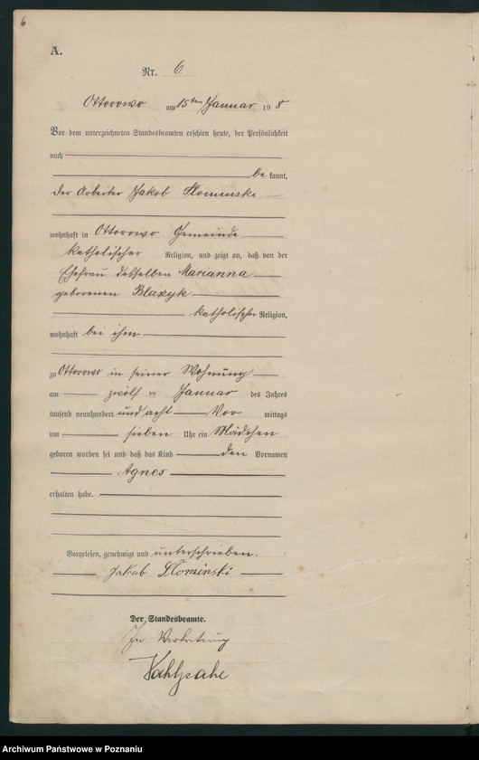 Obraz 9 z jednostki "Geburts-Haupt-Register"