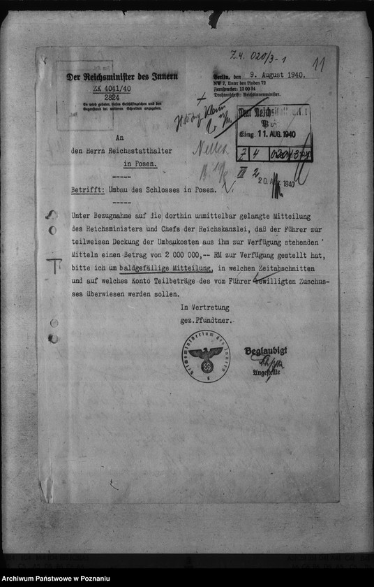 Obraz 15 z jednostki "Finansowanie przebudowy zamku w Poznaniu"