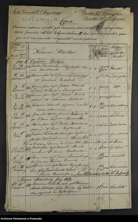 Obraz 4 z jednostki "[Odpisy ksiąg zgonów parafii rzymskokatolickiej Pistyń z lat 1857-1860, 1863-1865]"