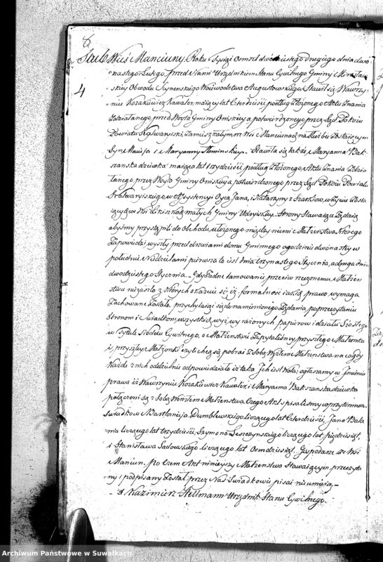 image.from.unit.number "Akta Zaślubionych Gminy Mirosławskiey na Rok 1822"