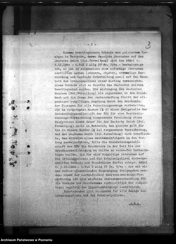 Obraz 8 z jednostki "Erstmalige Herrichtung (Instandsetzung) von Dienstgebäuden, Diensträumen, Reichsmiet- und Reichsdienstwohnungen der Gendarmerie im Einzeldienst a) Erlasse, B) Schriftwechsel"