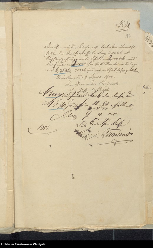 image.from.unit.number "Beläge zur Rechnung der Kirchenkasse Seehesten"