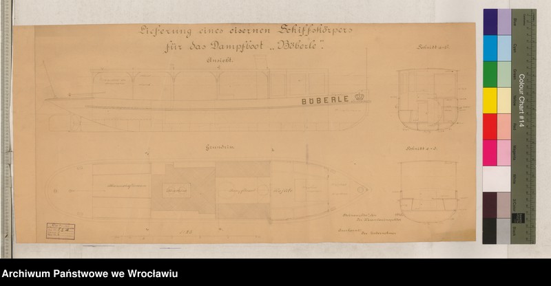 Obraz z jednostki "Lieferung eisernen Schiffskörpers für das Dampfboot "Böberle""