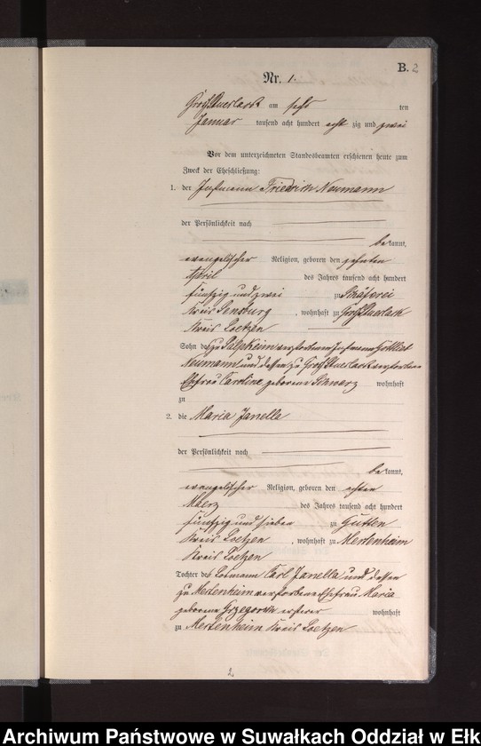 image.from.unit.number "Heiraths-Neben-Register des Preussischen Standes-Amtes Gross Stüerlack Kreis Loetzen"