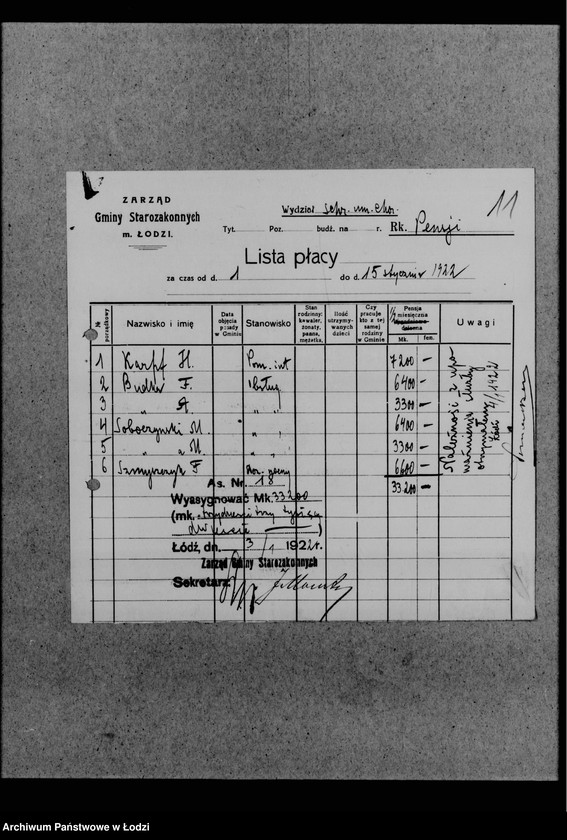 Obraz 15 z jednostki "Listy płacy, asygnaty"