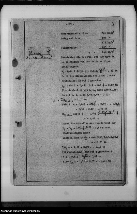 Obraz 8 z jednostki "Stadtische Berechnung. Dienstwohngebäude des Reichsstatthalters Posen"