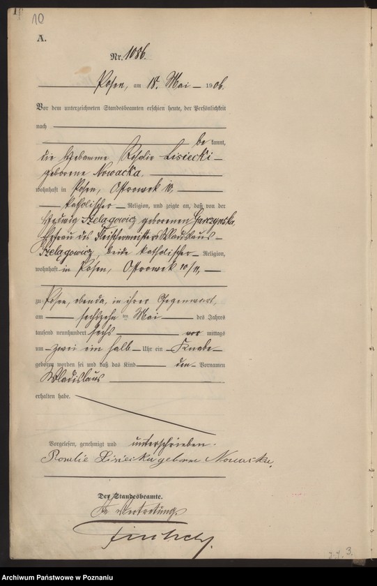 Obraz 12 z jednostki "Księga miejscowa urodzeń tom III"