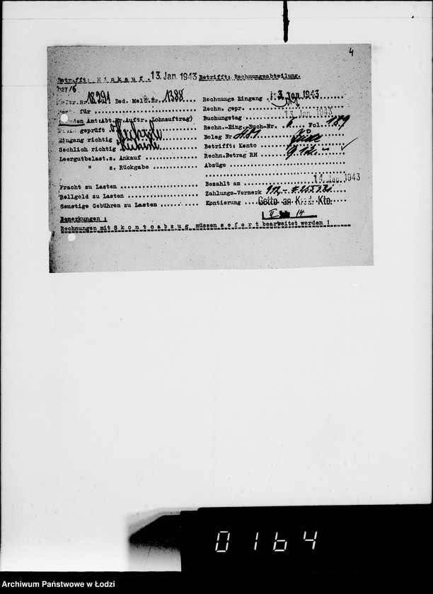 Obraz 8 z jednostki "Lebensmitteleinkauf. Aufträge, [Lieferscheinen und Rechnungen] 18291-18370"