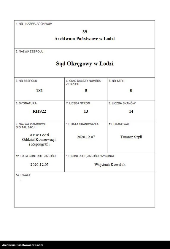 Obraz 1 z jednostki "Jakób Klarman, Izaak Rotenberg- wyrób i sprzedaż towarów manufakturowych"