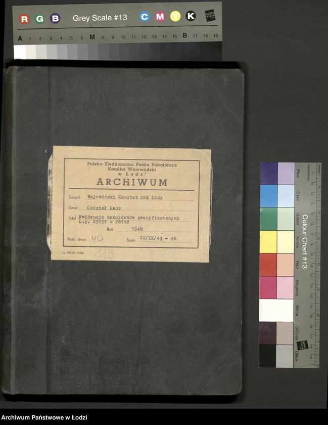 Obraz 2 z jednostki "Ewidencja kandydatów zweryfikowanych L. P.25151-26118"