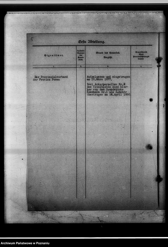 Obraz 9 z jednostki "Koschmin - Ehemalige Provinzial-Gärtnerlehranstalt Anlage-Vermögen."