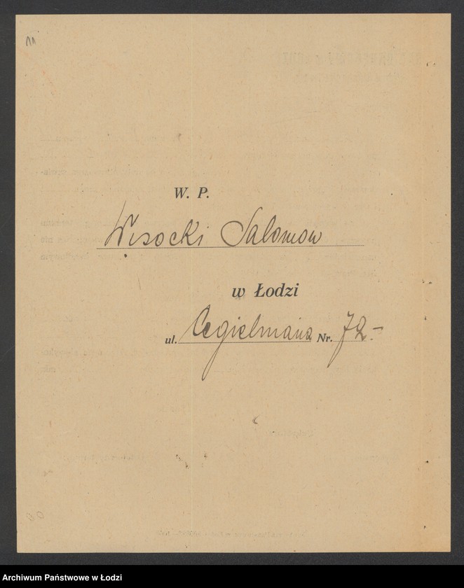 Obraz 13 z jednostki "Wisocki Salomon – sprzedaż drzewa i węgla"