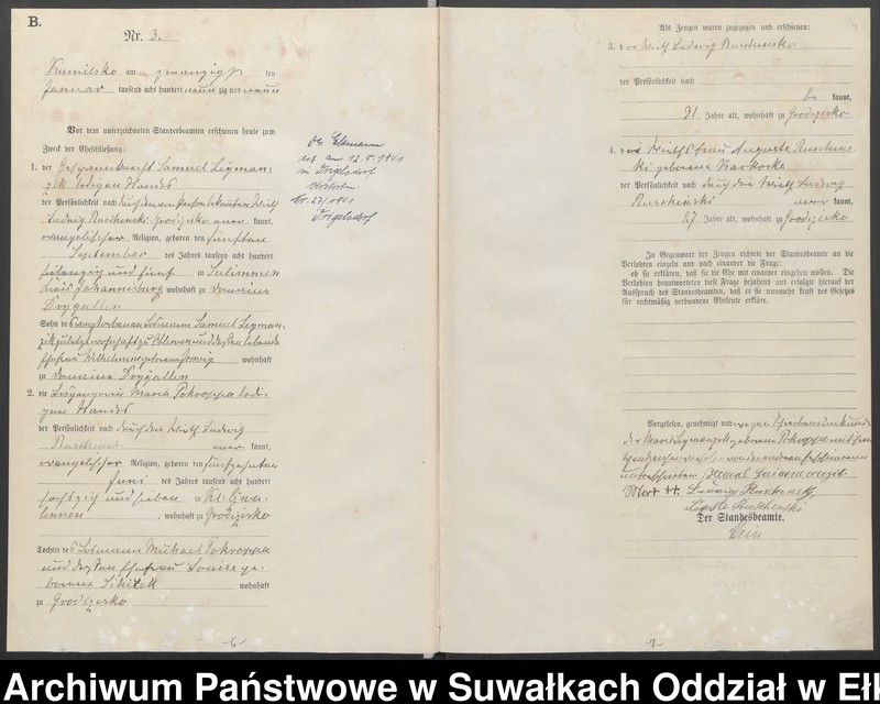 image.from.unit.number "Heiraths-Haupt-Register des Königlichen Preussischen Standes-Amtes Kumilsko Kreis Johannisburg"