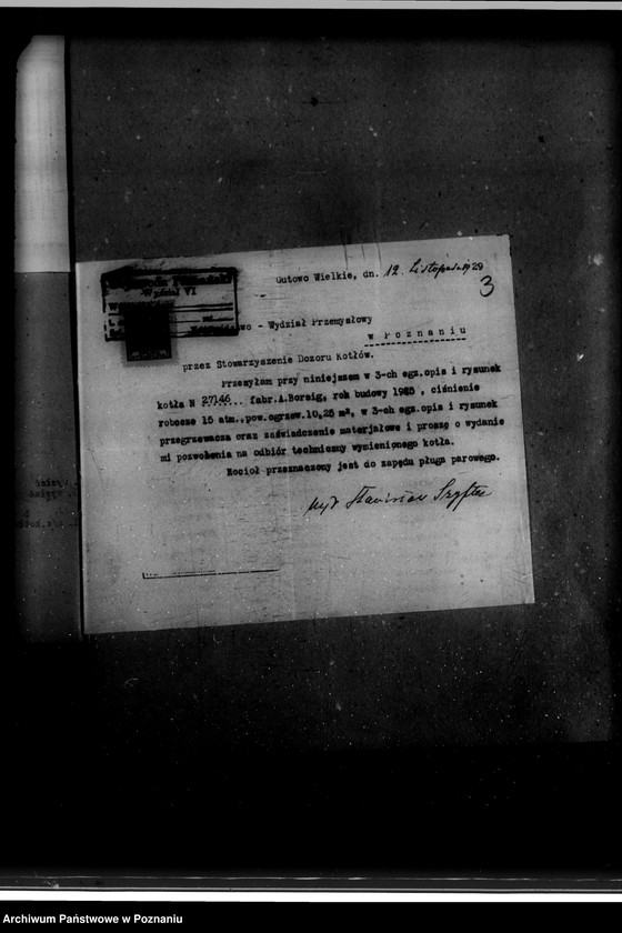 Obraz 7 z jednostki "Gorzelnia rolnicza St. Szyftera we wsi Gutowo Wielkie powiat wrzesiński nr woj. kotła 6387"