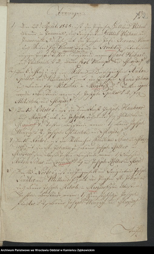 image.from.unit.number "Amtsgericht Schweidnitz Duplicate der Kirchenbücher von Gross Märzdorf"