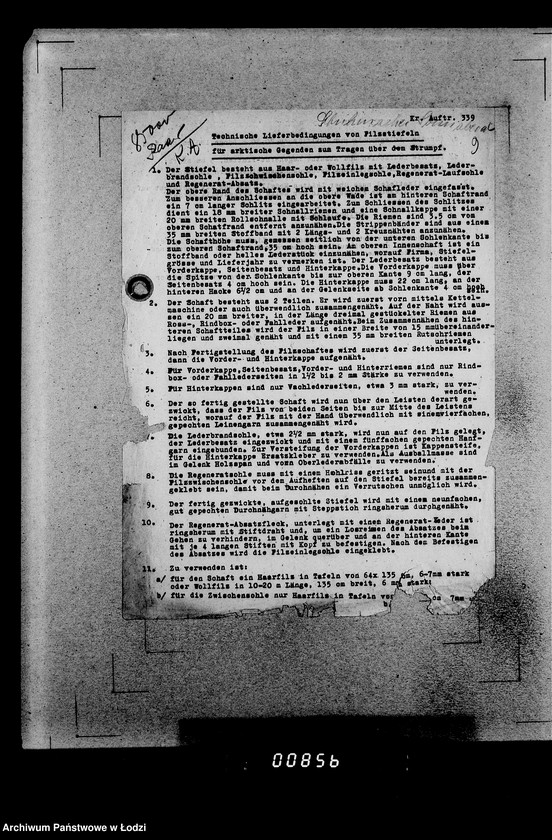 Obraz 13 z jednostki "339 Filztiefel A.[Zamówienia, korespondencja, kalkulacje]"