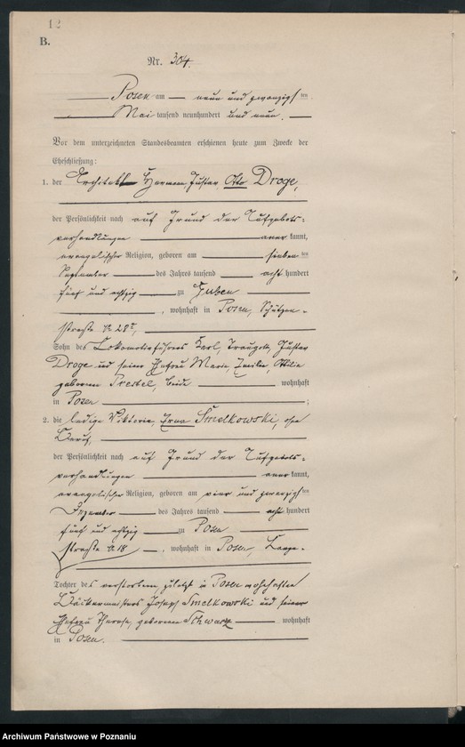 Obraz 14 z jednostki "Księga miejscowa małżeństw tom II [Rejestr główny małżeństw]"