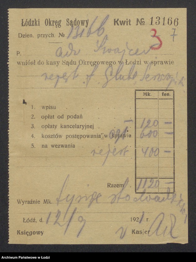 Obraz 9 z jednostki "Władysław Glube, Chaim Leszczyński, Abram Bykowski- wyrób i sprzedaz towarów bawełnianych"