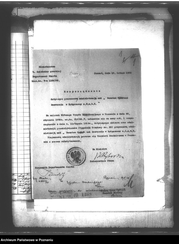 Obraz 5 z jednostki "Przymusowa administracja spółdzielni,,Siedlungs und Kleineaugenossenschaft Bydgoszcz"