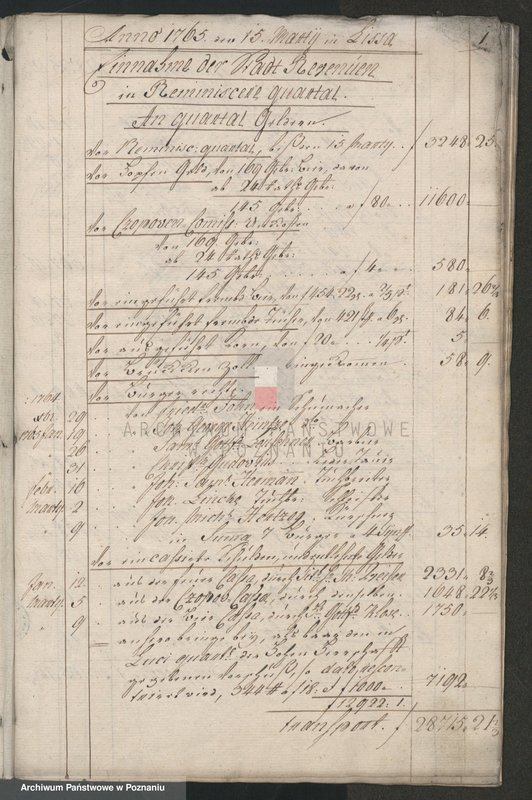 Obraz 3 z jednostki "Quartalrechnungen der Stadt Lissa; język niemiecki"