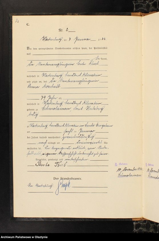 image.from.unit.number "Sterbe-Haupt-Register Nr 1 - 98"