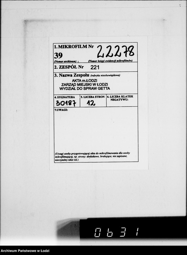 Obraz 2 z jednostki "Koresp.Radegast.[Dotyczy transportu starego obuwia oraz spodów do drewniaków]"