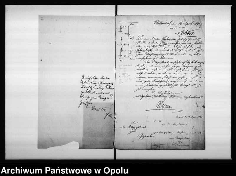 Obraz 6 z jednostki "Acta des Magistrats zu Oppeln betreffend Verbreiterung des sogen[annten] Wasserwegs von der Kräuterei bis zum Vogtsdorf Halbendorfer Kreise Vol: I"